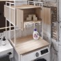 Стелаж-полиця Бафрум 404 Ferrum-decor для пральної машини 178x70,5x60,5 Білий метал ДСП Дуб Сонома 16 мм (FRD-107388)