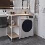 Стелаж-полиця Бафрум 405 Ferrum-decor для пральної машини 90x101x60,5 Білий метал ДСП Дуб Сонома 16 мм (FRD-107398)