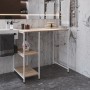 Стелаж-полиця Бафрум 405 Ferrum-decor для пральної машини 90x101x60,5 Білий метал ДСП Дуб Сонома 16 мм (FRD-107398)