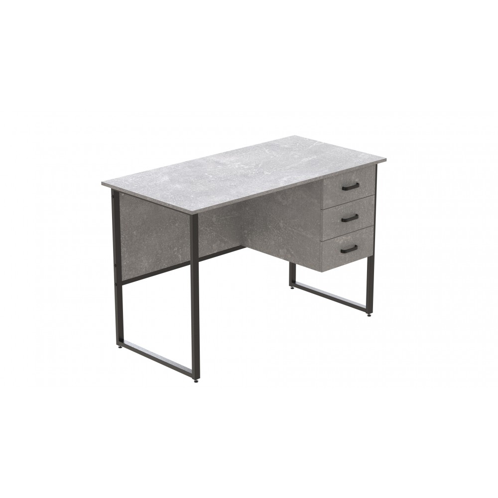 Компьютерный стол Ferrum-decor Гарри 75x120x60 черный ДСП Бетон 32мм (FRD-107308)