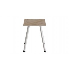 Табурет Ferrum-decor 430x320x320 Білий метал ДСП Дуб Сан-Марино 16 мм (FRD-106918)