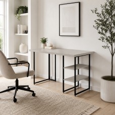 Стіл письмовий Кевин Ferrum-decor 75x100x70 Чорний метал ДСП Кашемір 32 мм (FRD-108138)