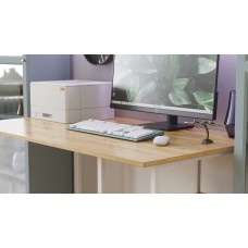 Комп'ютерний стіл Ferrum-decor Кевін 75x140x60 білий ДСП Дуб Артизан 16 мм (FRD-107228)