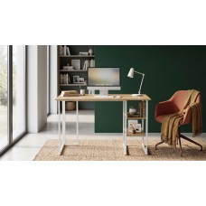 Стіл письмовий Кевин Ferrum-decor 75x140x60 Білий метал ДСП Дуб Евок Прибережний 16 мм (FRD-108058)