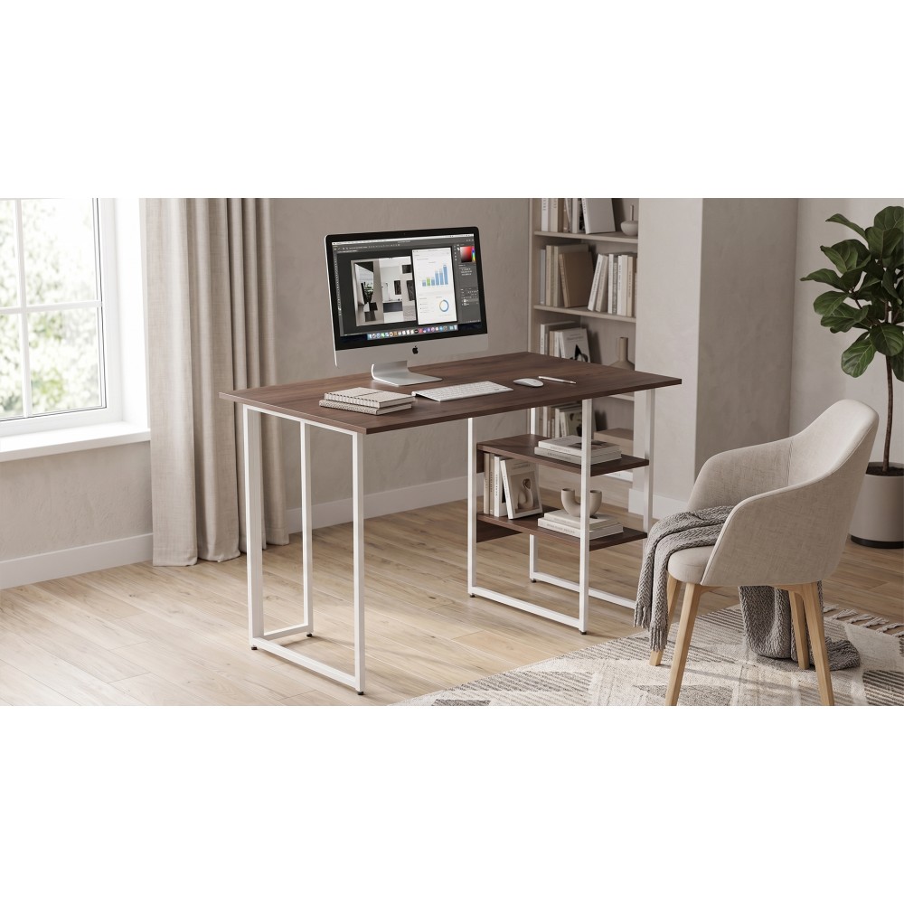 Стол письменный Кевин Ferrum-decor 75x100x70 Белый металл ДСП Дуб Кремона Канолло 16 мм (FRD-108028)