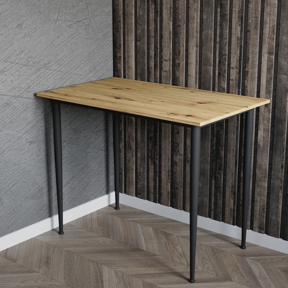 Стол универсальный Prime Ferrum-decor 750x1400x600 Черный металл ДСП Дуб Артизан 16 мм (FRD-107648)
