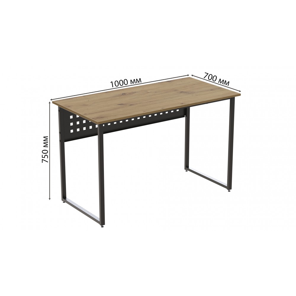 Компьютерный стол Ferrum-decor Майк 75x100x70 черный ДСП Дуб Артизан 32мм (FRD-107108)