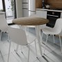 Круглий стіл MARSI 4 870-4 ніжки конусні Ferrum-decor 750x870x870 Білий метал ДСП Дуб Евок Прибережний 16 мм (FRD-107528)