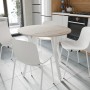Круглий стіл MARSI 4 870-4 ніжки конусні Ferrum-decor 750x870x870 Білий метал ДСП Дуб Сан-Марино 16 мм (FRD-107438)