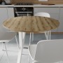 Круглий стіл MARSI 3 870-3 Ferrum-decor 750x870x870 Білий метал ДСП Дуб Евок Прибережний 16 мм (FRD-107518)