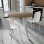 Круглий стіл MARSI 3 870-3 Ferrum-decor 750x870x870 Білий метал ДСП Дуб Евок Прибережний 16 мм (FRD-107518)