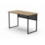 Стол письменный Майк Ferrum-decor 75x100x60 Черный металл ДСП Дуб Евок Прибрежный 32 мм (FRD-108228)