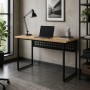 Стол письменный Майк Ferrum-decor 75x100x60 Черный металл ДСП Дуб Евок Прибрежный 32 мм (FRD-108228)