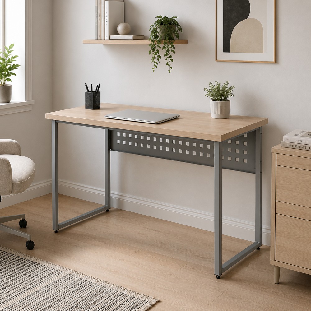 Стол письменный Майк Ferrum-decor 75x100x60 Серый металл ДСП Дуб Кремона Торро 32 мм (FRD-108338)