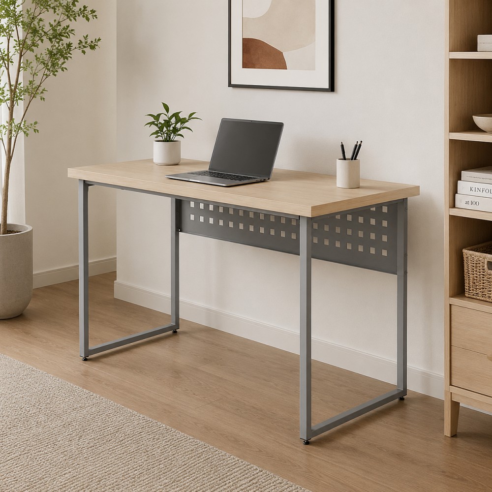 Стол письменный Майк Ferrum-decor 75x100x60 Серый металл ДСП Дуб Кремона Торро 32 мм (FRD-108338)