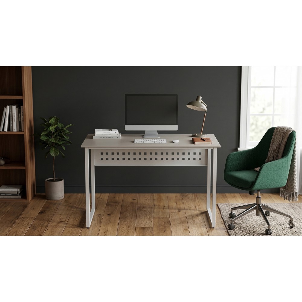 Стол письменный Майк Ferrum-decor 75x100x60 Белый металл ДСП Кашемир 16 мм (FRD-108298)