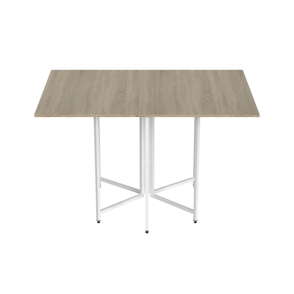 Розкладний стіл-трансформер книжка Моріс 3 Ferrum-decor 75x130x90 Білий метал ДСП Дуб Сонома 16 мм (FRD-107418)