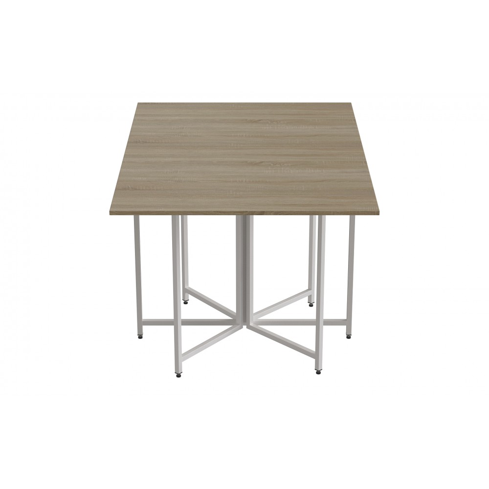 Розкладний стіл-трансформер книжка Моріс 3 Ferrum-decor 75x130x90 Білий метал ДСП Дуб Сонома 16 мм (FRD-107418)