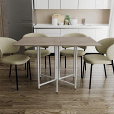 Розкладний стіл-трансформер книжка Моріс 3 Ferrum-decor 75x130x90 Білий метал ДСП Дуб Кремона Канолло 16 мм (FRD-107508)