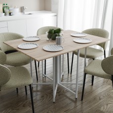 Розкладний стіл-трансформер книжка Моріс 3 Ferrum-decor 75x130x90 Білий метал ДСП Дуб Сонома 16 мм (FRD-107418)