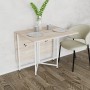 Розкладний стіл-трансформер книжка Моріс 3 Ferrum-decor 75x130x90 Білий метал ДСП Дуб Сонома 16 мм (FRD-107418)