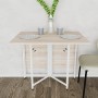 Розкладний стіл-трансформер книжка Моріс 3 Ferrum-decor 75x130x90 Білий метал ДСП Дуб Сонома 16 мм (FRD-107418)