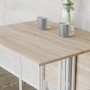 Розкладний стіл-трансформер книжка Моріс 3 Ferrum-decor 75x130x90 Білий метал ДСП Дуб Сонома 16 мм (FRD-107418)