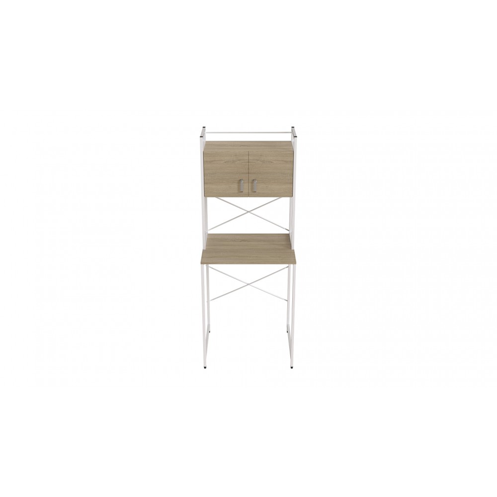 Стелаж-полиця Бафрум 404 Ferrum-decor для пральної машини 178x70,5x60,5 Білий метал ДСП Дуб Сонома 16 мм (FRD-107388)