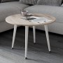 Журнальний круглий стіл OPTIMA 2 ніжки конусні Ferrum-decor 450x670x670 Білий метал ДСП Дуб Сан-Марино 16 мм (FRD-107478)