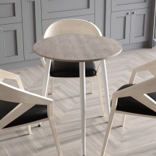 Круглий стіл OPTIMA 3 ніжки конусні Ferrum-decor 750x670x670 Білий метал ДСП Дуб Кремона Канолло 16 мм (FRD-107558)