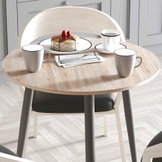 Круглий стіл OPTIMA 3 ніжки конусні Ferrum-decor 750x670x670 Білий метал ДСП Дуб Сан-Марино 16 мм (FRD-107448)