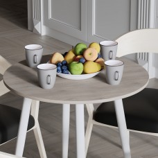 Круглий стіл OPTIMA 4 ніжки конусні Ferrum-decor 750x670x670 Білий метал ДСП Дуб Кремона Канолло 16 мм (FRD-107568)