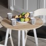 Круглий стіл OPTIMA 4 ніжки конусні Ferrum-decor 750x670x670 Білий метал ДСП Дуб Сан-Марино 16 мм (FRD-107458)