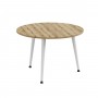 Журнальний круглий стіл OPTIMA 1 ніжки конусні Ferrum-decor 450x670x670 Білий метал ДСП Дуб Евок Прибережний 16 мм (FRD-107538)