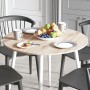 Круглий стіл OPTIMA 5 ніжки конусні Ferrum-decor 750x900x900 Білий метал ДСП Дуб Сан-Марино 16 мм (FRD-107488)