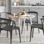 Круглий стіл OPTIMA 5 ніжки конусні Ferrum-decor 750x900x900 Білий метал ДСП Дуб Сан-Марино 16 мм (FRD-107488)