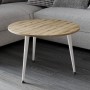Журнальний круглий стіл OPTIMA 1 ніжки конусні Ferrum-decor 450x670x670 Білий метал ДСП Дуб Евок Прибережний 16 мм (FRD-107538)