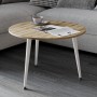 Журнальний круглий стіл OPTIMA 1 ніжки конусні Ferrum-decor 450x670x670 Білий метал ДСП Дуб Евок Прибережний 16 мм (FRD-107538)
