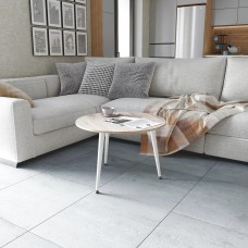 Журнальний круглий стіл OPTIMA 1 ніжки конусні Ferrum-decor 450x670x670 Білий метал ДСП Дуб Сан-Марино 16 мм (FRD-107468)