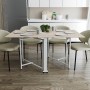 Обідній стіл трансформер книжка Оріон Pro Ferrum-decor 75x152x90 Білий метал ДСП Дуб Сонома 16 мм (FRD-107408)