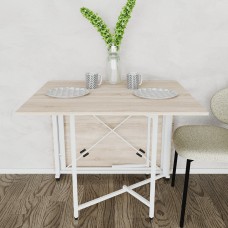 Обідній стіл трансформер книжка Оріон Pro Ferrum-decor 75x152x90 Білий метал ДСП Дуб Сонома 16 мм (FRD-107408)