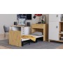 Ліжко трансформер комод ASCET 3 Ferrum-decor 920x2000x700 Чорний метал ДСП Дуб Артизан 16 мм (FRD-107338)