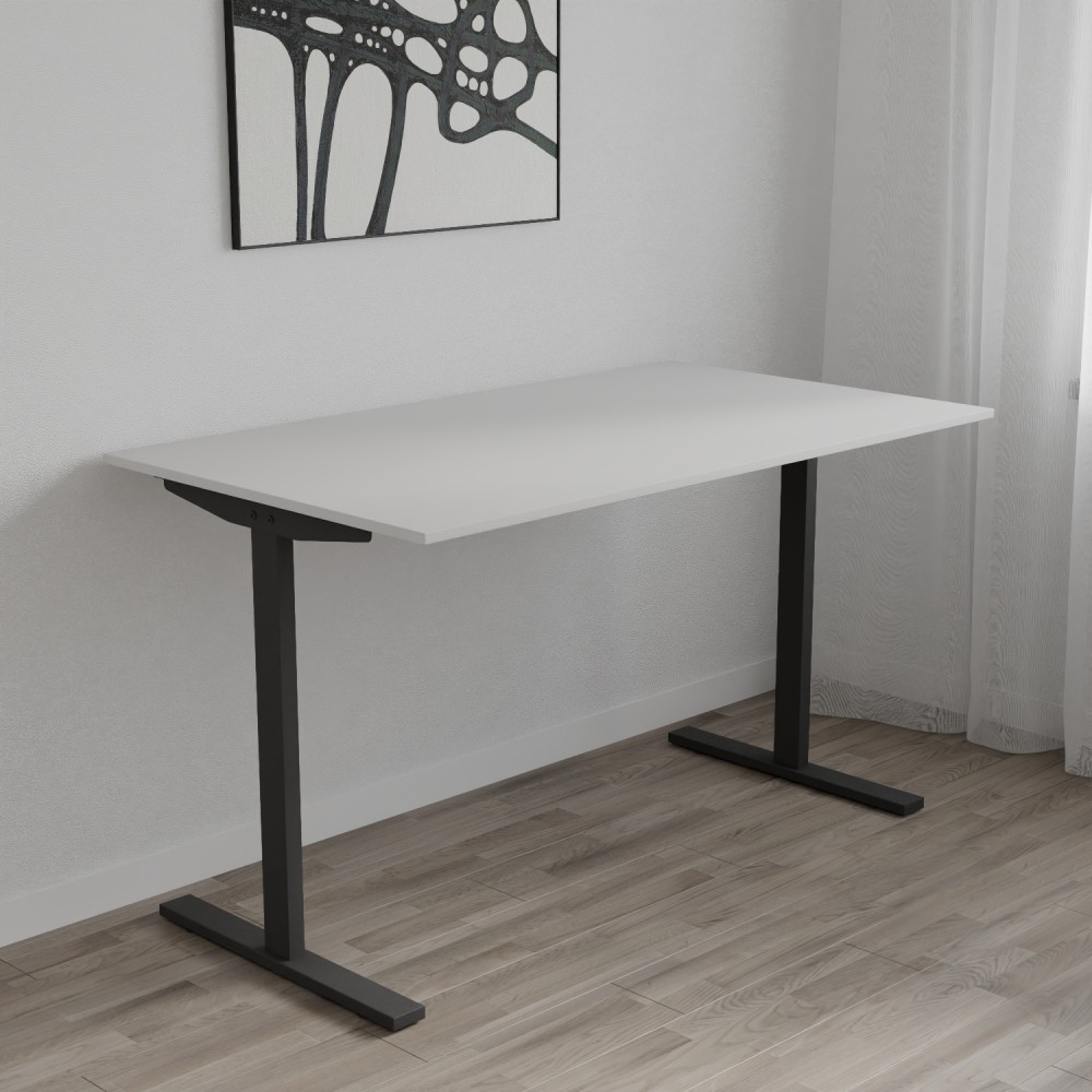 Стол письменный Space Ferrum-decor 750x1400x700 Черный металл ДСП Белый 16 мм (FRD-107988)