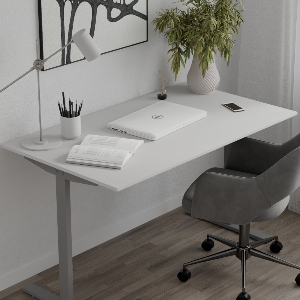 Стол письменный Space Ferrum-decor 750x1400x700 Серый металл ДСП Белый 16 мм (FRD-107998)