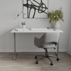 Стіл письмовий Space Ferrum-decor 750x1400x700 Сірий метал ДСП Білий 16 мм (FRD-107998)