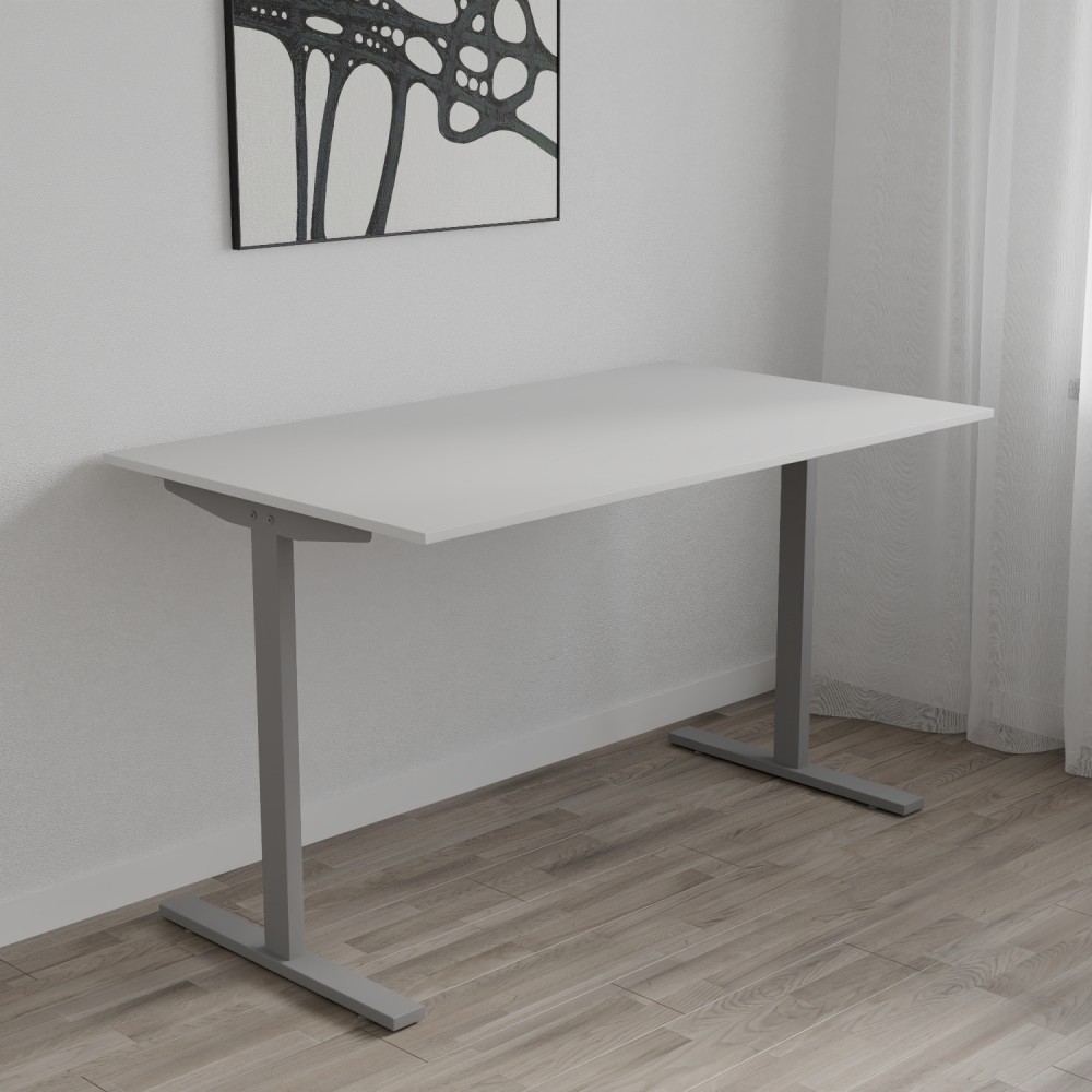 Стол письменный Space Ferrum-decor 750x1400x700 Серый металл ДСП Белый 16 мм (FRD-107998)