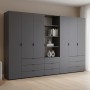 Шафа для одягу Doros Гелар Графіт 3+3ДСП з пеналом 292.4х49.5х203.4 (DRS-011924)