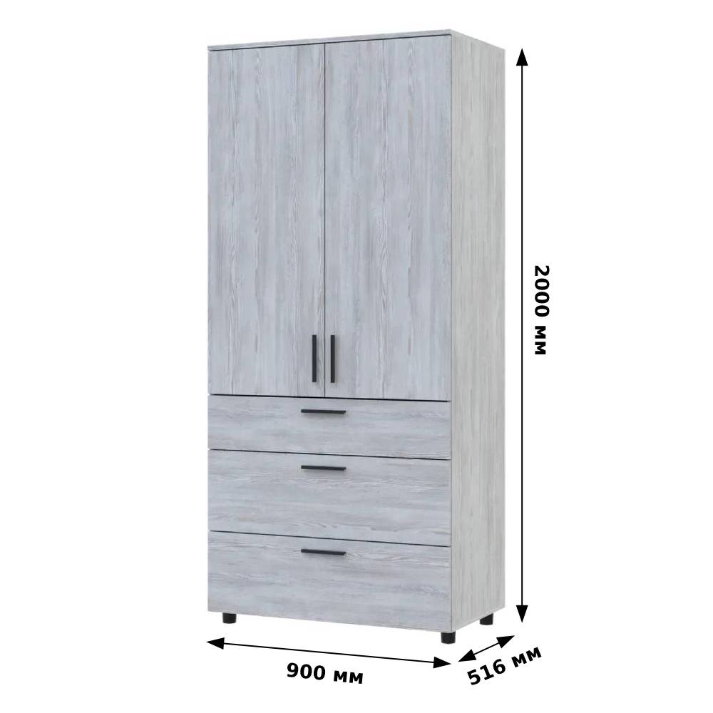 Шафа для одягу Doros Торн Сосна Натті 2 ДСП/3Ш (штанга) 90х51.6х200 (DRS-012076)