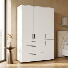 Шафа для одягу Doros Торн Білий 3 ДСП/3Ш (полиці) 135х51.6х200 (DRS-012056)