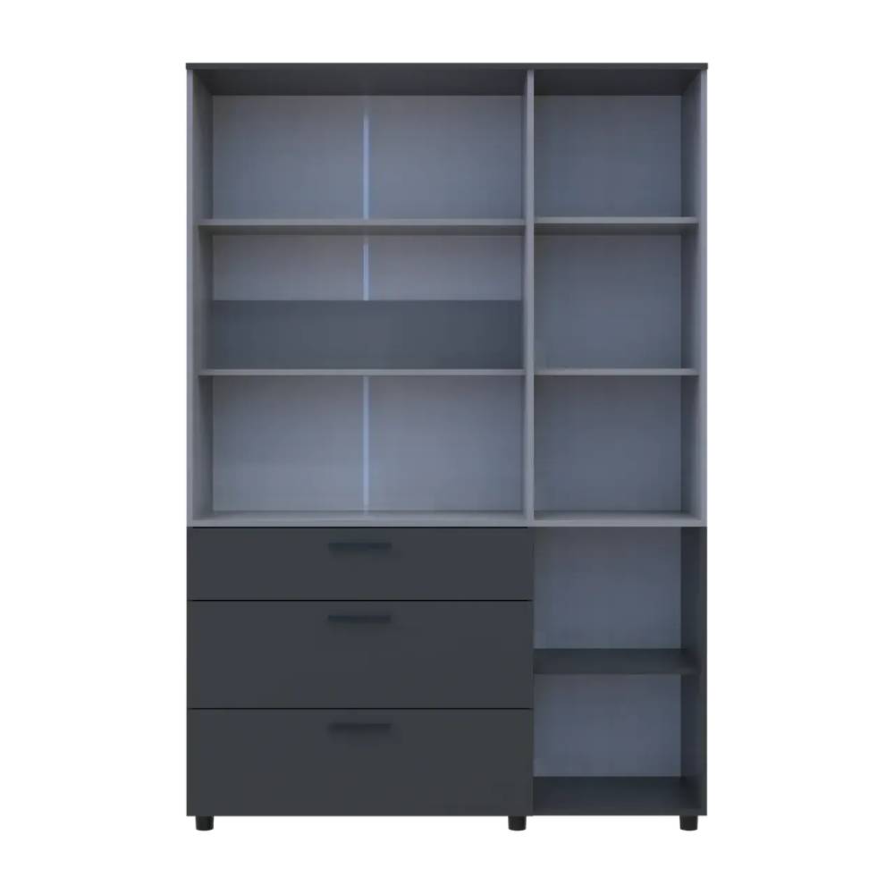 Шафа для одягу Doros Торн Антрацит/Сірий 3 ДСП/3Ш (полиці) 135х51.6х200 (DRS-012036)